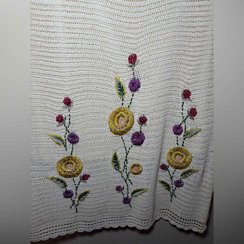 PAPELL BOUTIQUE EVENING Large ivory crochet beaded 2 pieces outfit - Picture 15 of 16